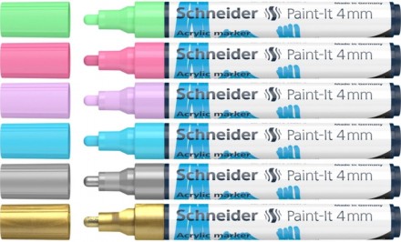 Маркер акриловый для декоративных и художественных работ Schneider Paint-it Wall. . фото 3