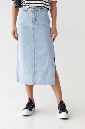Ищете отличный вариант джинсовой юбочки на лето? Юбка из денима в стиле кэжуал о. . фото 2