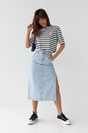 Ищете отличный вариант джинсовой юбочки на лето? Юбка из денима в стиле кэжуал о. . фото 7