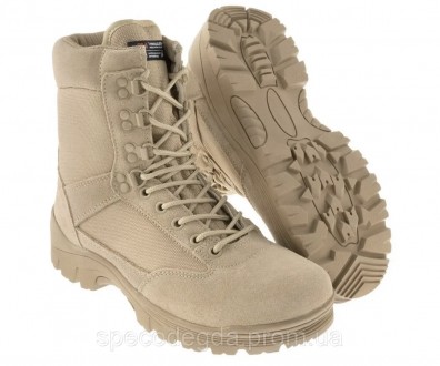 Тактичні шкіряні черевики MIL-TEC TACTICAL SIDE ZIP BOOT у кольорі койот втілюют. . фото 4