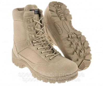 Тактичні шкіряні черевики MIL-TEC TACTICAL SIDE ZIP BOOT у кольорі койот втілюют. . фото 2