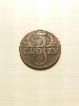 5 грошей 1937 року. Польща. Стан на фото. . фото 2