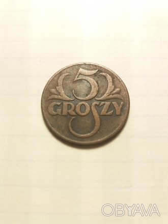5 грошей 1937 року. Польща. Стан на фото. . фото 1