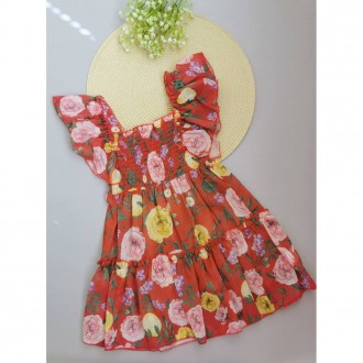 Сукня на літо для дівчинки червона в квітковий принт

Шифон
Червона - 100, 12. . фото 4