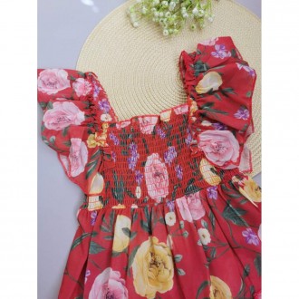Сукня на літо для дівчинки червона в квітковий принт

Шифон
Червона - 100, 12. . фото 5