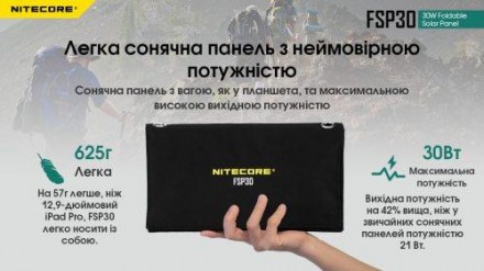 Сонячна панель Nitecore FSP30 потужність 30 Вт
Нова модель сонячної панелі від N. . фото 4