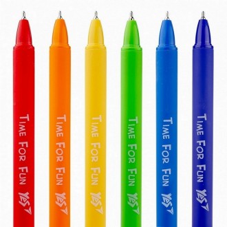 Ручка масляная автоматическая YES Funny monsters 0,7мм синяя, корпус микс 412006. . фото 5