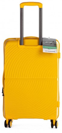 Большой ударопрочный пластиковый чемодан из поликарбоната 85,7L Horoso желтый S1. . фото 4