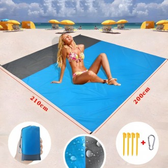 Большой влагозащитный коврик для пляжа, пикника 210х200 см Must-have
Предлагая д. . фото 2