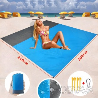 Большой влагозащитный коврик для пляжа, пикника 210х200 см Must-have
Предлагая д. . фото 1