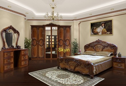Пропонуємо класичне ліжко з різьбленням Кармен нова горіх.

Ціна вказана за дв. . фото 5