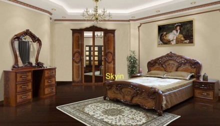Пропонуємо класичне ліжко з різьбленням Кармен нова горіх.

Ціна вказана за дв. . фото 4