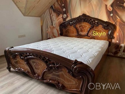 Пропонуємо класичне ліжко з різьбленням Кармен нова горіх.

Ціна вказана за дв. . фото 1