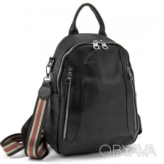 
	Рюкзак Olivia Leather A25F-FL-857A пошит из телячьей кожи, в черном цвете.
Раз. . фото 1