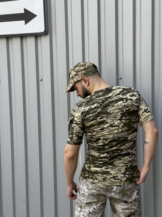 Футболка мужская тактическая для военнослужащих, армейская футболка пиксель без . . фото 5