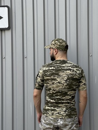 Футболка мужская тактическая для военнослужащих, армейская футболка пиксель без . . фото 6