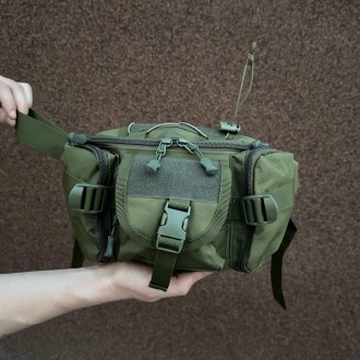 Тактична сумка на пояс поясна нагрудна сумка армійська олива оксфорд
Колір: Олив. . фото 9
