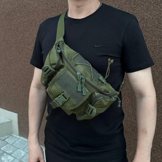 Тактична сумка на пояс поясна нагрудна сумка армійська олива оксфорд
Колір: Олив. . фото 7