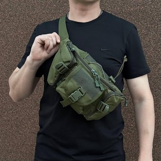 Тактична сумка на пояс поясна нагрудна сумка армійська олива оксфорд
Колір: Олив. . фото 4