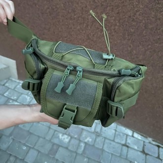 Тактична сумка на пояс поясна нагрудна сумка армійська олива оксфорд
Колір: Олив. . фото 11