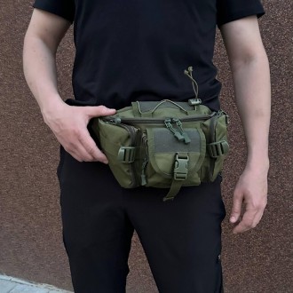 Тактична сумка на пояс поясна нагрудна сумка армійська олива оксфорд
Колір: Олив. . фото 3