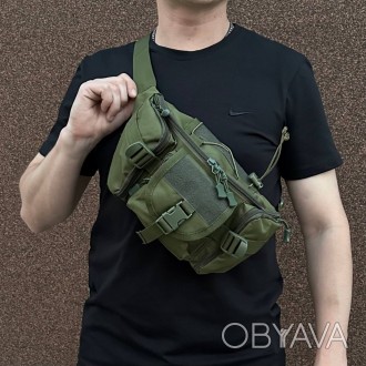 Тактична сумка на пояс поясна нагрудна сумка армійська олива оксфорд
Колір: Олив. . фото 1
