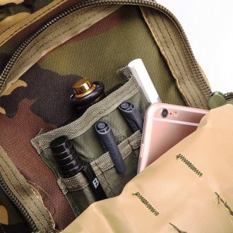 Тактичний рюкзак військовий із системою molle армійський камуфляж хакі 25 літрів. . фото 11