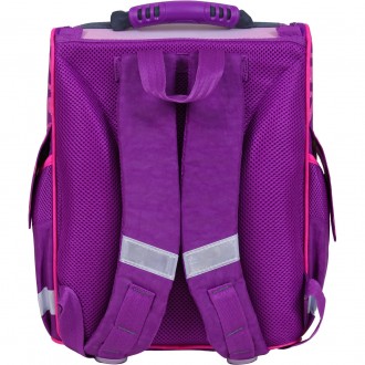 Школьный каркасный рюкзак ортопедический для девочек 1-3 классов светоотражающий. . фото 5