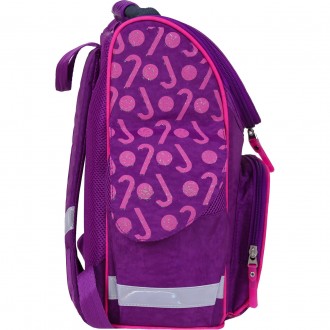 Школьный каркасный рюкзак ортопедический для девочек 1-3 классов светоотражающий. . фото 4