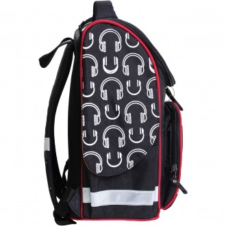 Школьный каркасный рюкзак ортопедический для девочек 1-3 классов светоотражающий. . фото 3