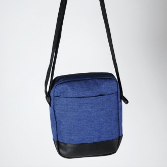 Мужская сумка барсетка через плечо тканевая синяя 
Мужская сумка барсетка через . . фото 2