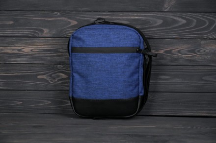 Мужская сумка барсетка через плечо тканевая синяя 
Мужская сумка барсетка через . . фото 4