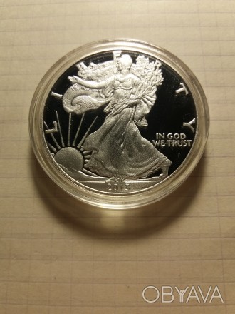 1 долар Liberty США 2013 року. Монета нова. Капсула не відкривалася. Розмір: 40*. . фото 1