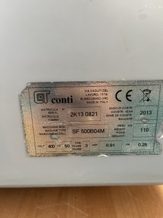 Тісторозкаточна машина Conti SF 500B04M - б.у
Тісторозкаточна машина Conti SF 5. . фото 10