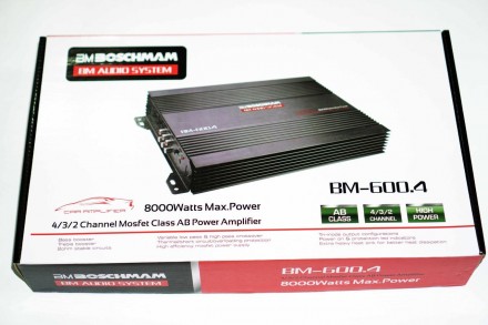 Автомобильный усилитель звука Boschman BM Audio BM-600.4 8000Вт 4-х канальный 
. . фото 6