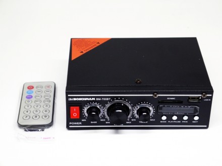 Усилитель BM AUDIO BM-700BT USB Блютуз 300W+300W 2х канальный 
Стерео усилитель. . фото 5