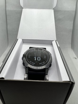 
Garmin Fenix 7X pro Sapphire Solar Slate Grey Titanium with Black Band (010-027. . фото 4