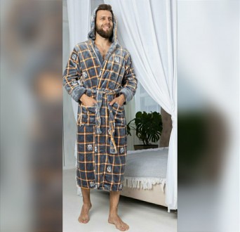 Купить в интернет магазине мужской теплый пушистый халат-серый
Купить махровый м. . фото 2