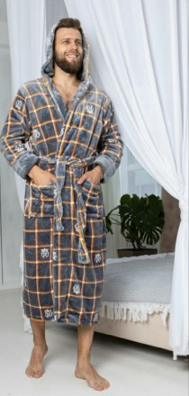 Купить в интернет магазине мужской теплый пушистый халат-серый
Купить махровый м. . фото 3