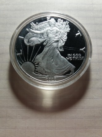 1 долар Liberty США 2020 року. Монета нова. Капсула не відкривалася. Розмір: 40*. . фото 2