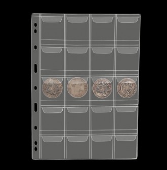 
Лист для монет 205х280мм на 20 ячеек (44х44мм) с клапанами
	
	
	
	
 Листы для м. . фото 4