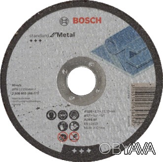 
	
	Прямий відрізний круг Bosch Standard for Metal A 30 S BF діаметром 125 мм з . . фото 1