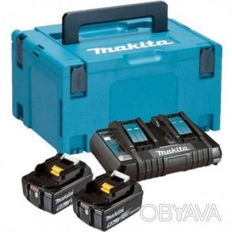 Набір акумуляторів LXT Makita BL1850Bx2, DC18RD, Makpac (197629-2):
переваги
	
	. . фото 1