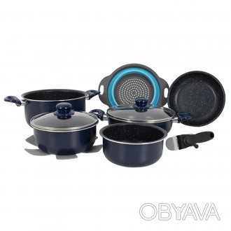 З набором столового посуду Gimex Cookware Set induction 9 предметів Blue тепер н. . фото 1