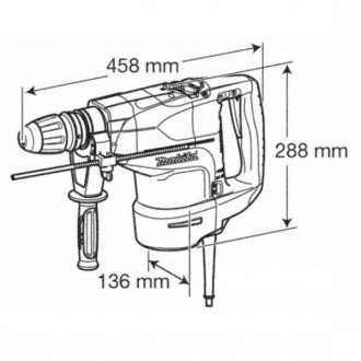 Перфоратор Makita HR 4501 C:
переваги
	
	На 30% збільшено ефективність буріння т. . фото 5