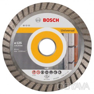 ОПИС Диск алмазний турбо Bosch Standard for Universal Turbo 125х22,23 мм (260860. . фото 1