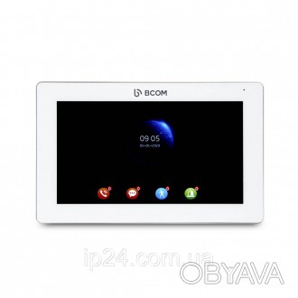 Відеодомофон BCOM BD-770FHD White з кольоровим сенсорним 7-дюймовим IPS-екраном.. . фото 1
