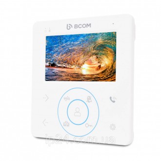 Відеодомофон BCOM BD-480 White з кольоровим 4 дюймовим TFT-екраном, сенсорними к. . фото 3