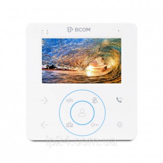 Видеодомофон BCOM BD-480 White с цветным 4 дюймовым TFT-экраном, сенсорными кноп. . фото 2