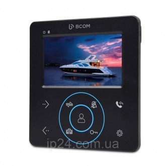  Відеодомофон BCOM BD-480 Black з кольоровим 4 дюймовим TFT-екраном, сенсорними . . фото 3